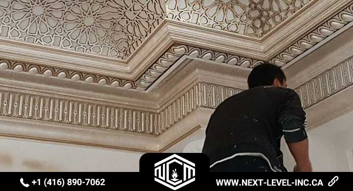 Gypsum crown molding ceiling